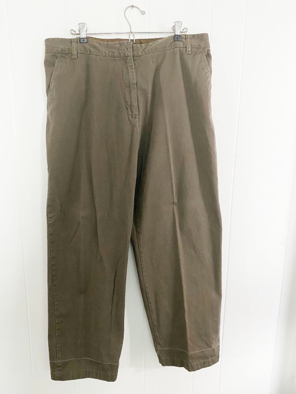 Cotton Pants - Light Brown Classic Elements Button Fly Front - size 18